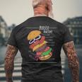 ハンバーガー 解剖図 面白いtシャツ ファストフード メンズ おもしろ グッズ 面白い 服 オリジナル ネタ 食べ物 メンズTシャツ バックプリント 高齢者への贈り物