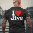 ハートジャイブジャズダンスミュージックが大好き メンズTシャツ バックプリント 高齢者への贈り物