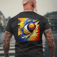 バスケットボール チーム スポーツ カラフル ボール バスケットボール愛好家 メンズTシャツ バックプリント 高齢者への贈り物