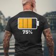 バッテリー75残り75バッテリーフルtシャツバッテリー低 メンズTシャツ バックプリント 高齢者への贈り物