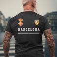 バルセロナ サッカースポーツ フラッグ フットボール メンズTシャツ バックプリント 高齢者への贈り物