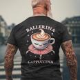 バレリーナ カプチーノ おもしろスローガン イタリアンブレイン レッド メンズTシャツ バックプリント 高齢者への贈り物
