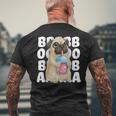パグ 犬 カワイイ ボバ バブル ミルク ティー タピオカパール かわいい メンズTシャツ バックプリント 高齢者への贈り物