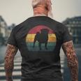 パグ犬 ヴィンテージ アンティーク調 レトロスタイル メンズ レディース ギフト メンズTシャツ バックプリント 高齢者への贈り物