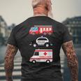 パトカー 消防車 救急車 ファーストレスポンダーデザイン メンズTシャツ バックプリント 高齢者への贈り物