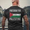 パレスチナの自由旗フリーパレスチナガザパレスチナ人 メンズTシャツ バックプリント 高齢者への贈り物