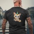 パーティー 猫 ドリンク 飲んだ 酔った プッシー キティ 猫 お祝い ブーー メンズTシャツ バックプリント 高齢者への贈り物