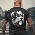 ビアデッド・コリー サングラス 犬 グラフィック デザイン メンズTシャツ バックプリント 高齢者への贈り物