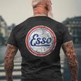 ビンテージ Esso ガソリンスタンドサイン メンズTシャツ バックプリント 高齢者への贈り物
