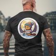 ビーバームーン 冬のワンダーランドのかわいいビーバー メンズTシャツ バックプリント 高齢者への贈り物