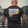 ビール ギター リピート ギター ベース ロックンロール ギタリスト向け メンズTシャツ バックプリント 高齢者への贈り物