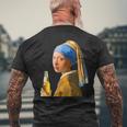 ビール 酒 面白いtシャツ フェルメール 飲み おもしろ 飲み会 のんべえ メンズ ネタ 服 変な メンズTシャツ バックプリント 高齢者への贈り物