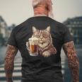 ビールジョッキ かわいい猫 メンズTシャツ バックプリント 高齢者への贈り物