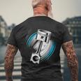 ピストンパワー 車愛好家のためのダイナミックエンジンデザイン メンズTシャツ バックプリント 高齢者への贈り物