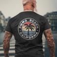ピズモビーチ カリフォルニア サンセット ヤシの木 ビーチ レトロ メンズTシャツ バックプリント 高齢者への贈り物