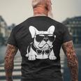 ファニーフレンチブルドッグ サングラス付き フレンチブルドッグ メンズTシャツ バックプリント 高齢者への贈り物