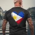 フィリピン独立記念日 I Love Philippines 国旗 ハート メンズTシャツ バックプリント 高齢者への贈り物