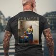 フェルメール 面白いtシャツ アート 牛乳を注ぐ女 絵画 メンズ レディース 面白い 服 美術 油彩画 メンズTシャツ バックプリント 高齢者への贈り物