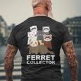 フェレット コレクター ファニー フェレット 恋人 メンズTシャツ バックプリント 高齢者への贈り物