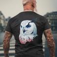 フクロウの傑作 雪フクロウ 鳥アート 動物 雪フクロウ メンズTシャツ バックプリント 高齢者への贈り物