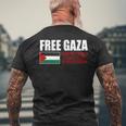 フリーガザ セーブガザ フリーパレスチナ パレスチナ メンズTシャツ バックプリント 高齢者への贈り物