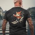 フリースタイルスキーヤー猫 フリースタイルスキー メンズTシャツ バックプリント 高齢者への贈り物