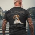 フルカラー インテリデコピン 眼鏡犬 Lo-Fi ヒップホップ 音楽愛好家 犬好き メンズTシャツ バックプリント 高齢者への贈り物
