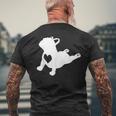 フレンチブルドッグ ヨガポーズシャツ 愛のハートフレンチギフト付き メンズTシャツ バックプリント 高齢者への贈り物