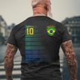 ブラジル サッカーファン ジャージ ブラジル国旗 フットボール愛好家 メンズTシャツ バックプリント 高齢者への贈り物