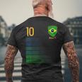 ブラジル国旗 ブラジルのプライド愛好家 メンズTシャツ バックプリント 高齢者への贈り物