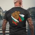ブルガリア 国旗 パワーハンドフィスト ブルガリアルーツ ブルガリアプライド メンズTシャツ バックプリント 高齢者への贈り物