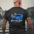 ブルー WrxSti メンズTシャツ バックプリント 高齢者への贈り物