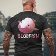 ブロブフィッシュ Blobfish 深海のおじさん 深海のアイドル ぷよぷよ おもしろい かわいい 魚 動物 きもかわ メンズTシャツ バックプリント 高齢者への贈り物