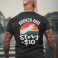 ブロークン・アーム・ストーリー $10 手の怪我 手首 面白い ヴィンテージ メンズTシャツ バックプリント 高齢者への贈り物