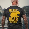ベストシーズンはクマ狩りハンター メンズTシャツ バックプリント 高齢者への贈り物