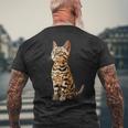ベンガル猫 レオパード猫 レオパデット かわいいベンガル猫 メンズTシャツ バックプリント 高齢者への贈り物