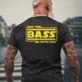 ベース ギター ドラム May The Bass Be With You ベーシスト ドラマー メンズTシャツ バックプリント 高齢者への贈り物