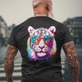 ホワイトタイガー サングラス カラフル アート 動物 虎 メンズTシャツ バックプリント 高齢者への贈り物
