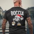 ボッチャ ボッチャボール クリスマスハット ボッチャボール ジャック付き メンズTシャツ バックプリント 高齢者への贈り物