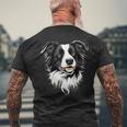 ボーダーコリー モチーフ 犬好き 子犬 かわいい ボーダーコリー メンズTシャツ バックプリント 高齢者への贈り物