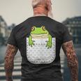 ポケットに入ったカエルのシャツ 面白いカエルのtシャツ カエルの恋人 メンズTシャツ バックプリント 高齢者への贈り物