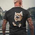 ポケットに入ったチワワ チワワ 長髪 チワワ 犬好き メンズTシャツ バックプリント 高齢者への贈り物