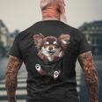 ポケットの中のチワワ 面白い チワワ 長髪 犬好き メンズTシャツ バックプリント 高齢者への贈り物