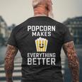 ポップコーンがすべてをより良くするコーンスナックポップコーン。 メンズTシャツ バックプリント 高齢者への贈り物