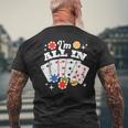 ポーカー 私はオールイン メンズTシャツ バックプリント 高齢者への贈り物