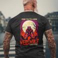 マインド・ザ・フルムーン 人狼 ハロウィン 不気味な人狼 メンズTシャツ バックプリント 高齢者への贈り物