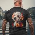 マルチプー犬 グラフィック ペット イラスト マルチプー メンズTシャツ バックプリント 高齢者への贈り物