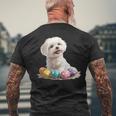 マルチーズ 犬 犬種 ハッピーイースター メンズ レディース キッズ メンズTシャツ バックプリント 高齢者への贈り物