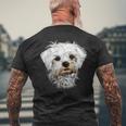 マルチーズ小型マルチーズ犬犬大好き甘いマルチーズ メンズTシャツ バックプリント 高齢者への贈り物