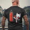 ムエタイ猫、キックボクシング メンズTシャツ バックプリント 高齢者への贈り物